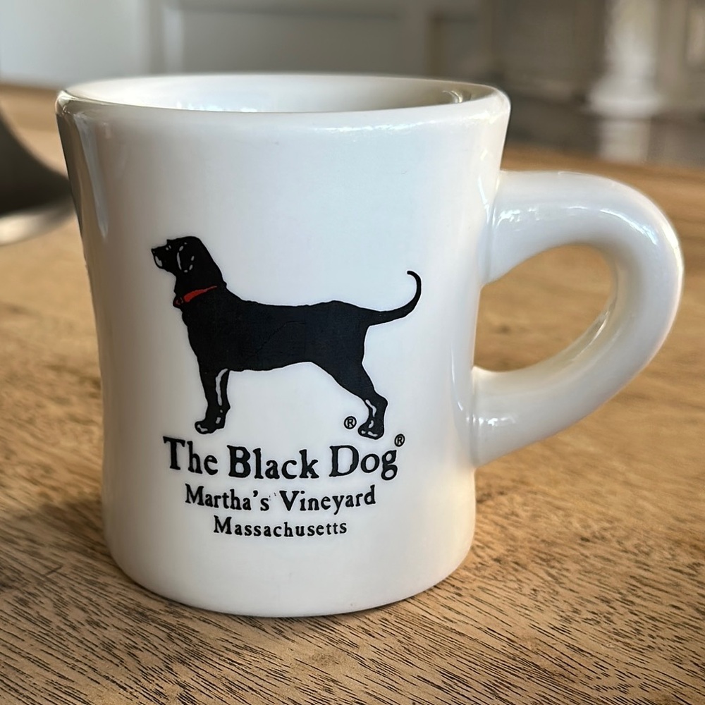 The Black Dog White Ceramic diner coffee Mug Martha’s Vineyard collectible